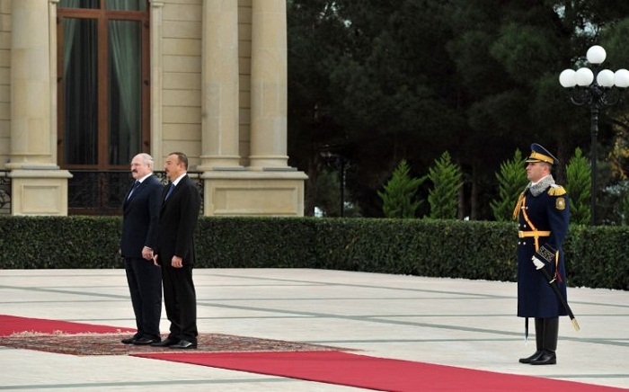Official welcoming ceremony held for Belarusian president in Baku - PHOTOS
